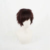 Qp hairCOSPLAZA Brown Short Layered Hair for Man Overhaul Hero Animation Character Halloween Party Cosplay Wigs