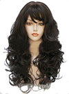 Qp hairWigbuy Black Hair Wigs Cosplay Wig Wavy Curly 24inches Long Halloween Costume girl wigs for adult Women (1B)