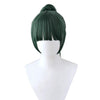 Qp hairEbingoo Green Wig for Women Short Straight Wig with Ponytail Cosplay Wig for Anime Party Halloween (with Wig Cap)