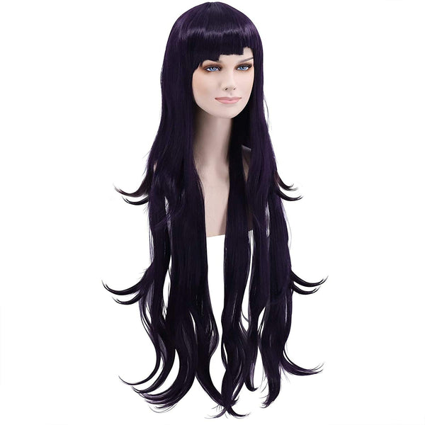 Qp hairCfalaicos Dark Purple Cosplay Wig Costume Wigs with Bangs + Free Wig Cap
