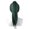 Qp hairEbingoo Green Wig for Women Short Straight Wig with Ponytail Cosplay Wig for Anime Party Halloween (with Wig Cap)