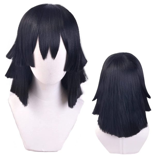 Qp hairEbingoo Green Wig for Women Short Straight Wig with Ponytail Cosplay Wig for Anime Party Halloween (with Wig Cap)