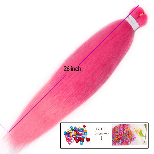 Qp hairBraiding Hair Synthetic 26 inch Jumbo Braids 100g/piece Ombre Heat Resistant Fiber Hair Extensions Braids Pink,Brown