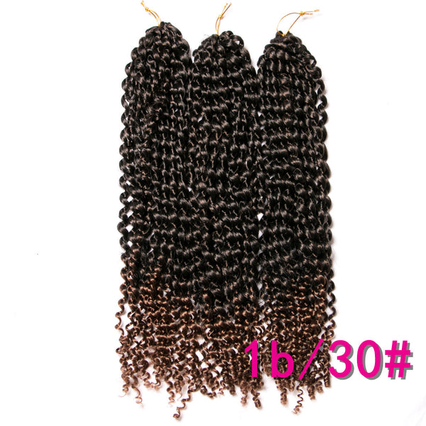 Qp hairCrochet Braid Synthetic Water Wave hair 18 inch Ombre Braiding Hair Extentions 22 strands/pcs bug,blonde,black braids