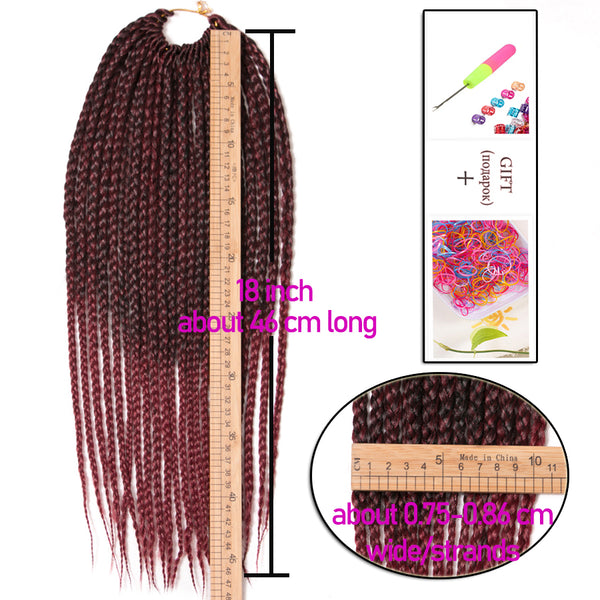 Qp hairCrochet Hair Extensions Synthetic Box Braiding hair For Women 18 Inch 22 Strands/piece Ombre Braids Black Blonde Brown