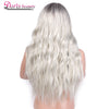 Doris Beauty Platinum Blonde Wig Ombre Long Wavy Synthetic Wigs for Women Cosplay Blond Color Glueless Hair