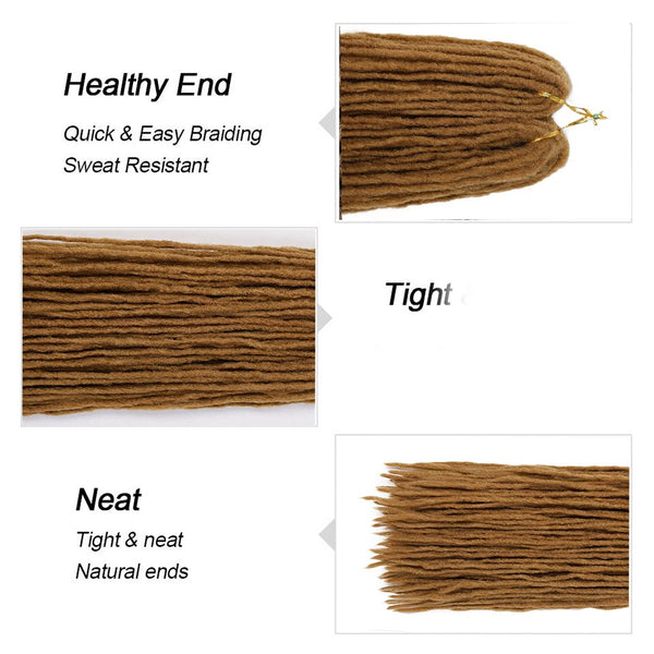 Doris beauty Dreadlocks Crochet Twist Braiding Hair Pieces Synthetic Fiber Dreadlocks Natural Blond Hair Extensions For Women