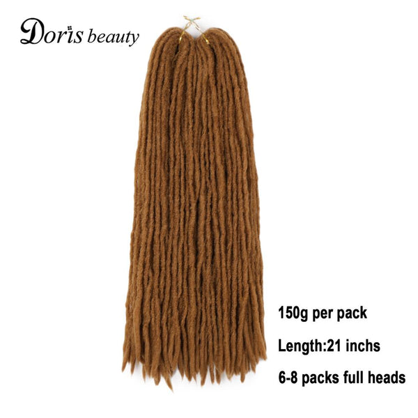 Doris beauty Dreadlocks Crochet Twist Braiding Hair Pieces Synthetic Fiber Dreadlocks Natural Blond Hair Extensions For Women