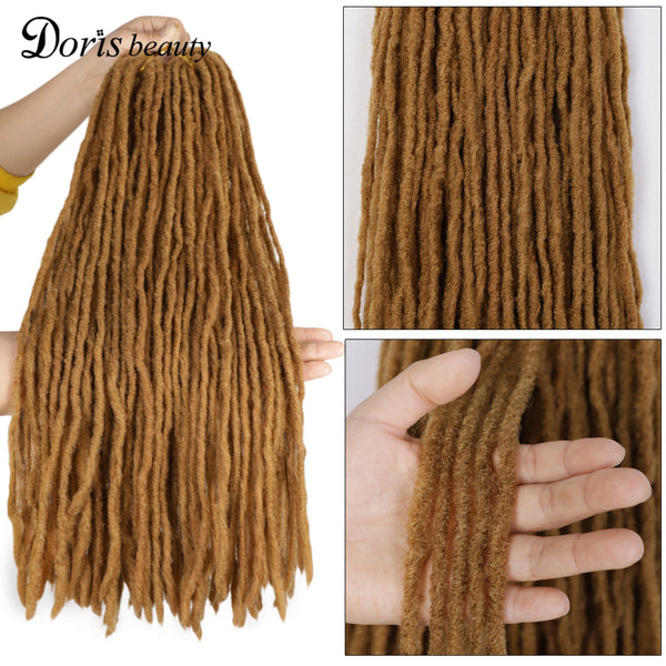 Doris beauty Dreadlocks Crochet Twist Braiding Hair Pieces Synthetic Fiber Dreadlocks Natural Blond Hair Extensions For Women