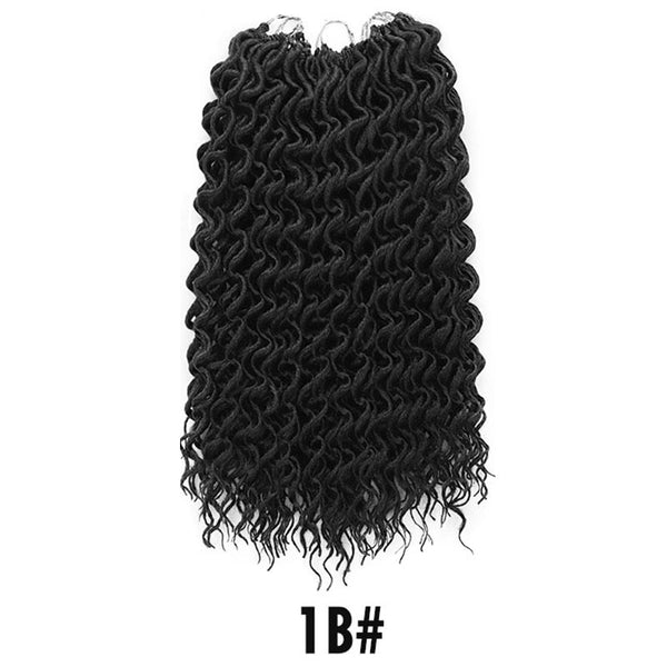 Doris beauty Goddess Faux Locs Curly Crochet Braids Hair 24Roots 18Inch Ombre Synthetic Dreadlocks Hair Extensions For Women