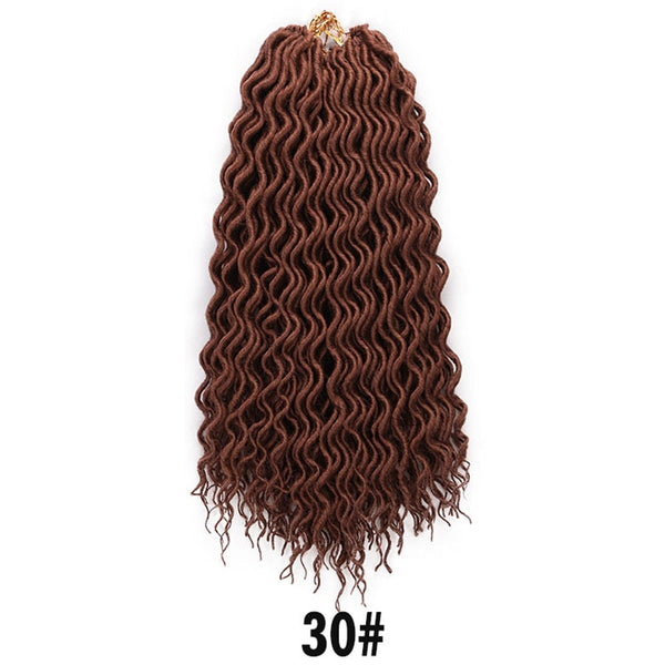 Doris beauty Goddess Faux Locs Curly Crochet Braids Hair 24Roots 18Inch Ombre Synthetic Dreadlocks Hair Extensions For Women