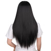 Doris beauty Long Straight Ombre Pink Wigs for Women with Middle Part Synthetic Cosplay Pink Brown Gray Green