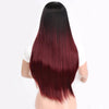 Doris beauty Long Straight Ombre Pink Wigs for Women with Middle Part Synthetic Cosplay Pink Brown Gray Green