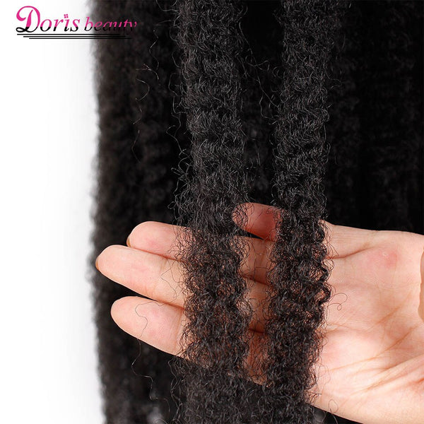 Doris beauty Marley Braids Hair Crochet Afro Kinky Synthetic Braiding Hair Crochet Braids Hair Extensions Bulk 18 inch