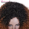 Doris beauty Short Synthetic Afro Curly Wig Ombre Brown Black Wigs for Women Cosplay Natural Gray Black Wig Heat Resistant Fiber