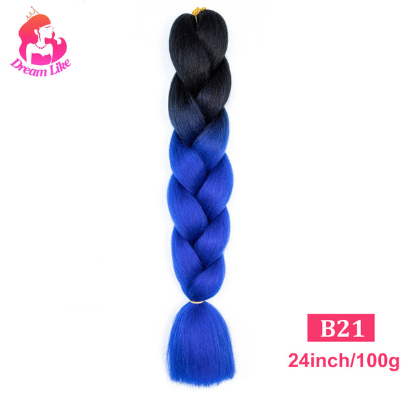 Qp hairDream Like Pre Stretched Long Braiding Hair Extensions Synthetic Crochet Hair High Tempreture Fiber Jumbo Hair Braids For Women