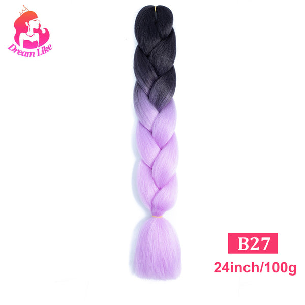 Qp hairDream Like Pre Stretched Long Braiding Hair Extensions Synthetic Crochet Hair High Tempreture Fiber Jumbo Hair Braids For Women