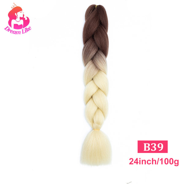 Qp hairDream Like Pre Stretched Long Braiding Hair Extensions Synthetic Crochet Hair High Tempreture Fiber Jumbo Hair Braids For Women