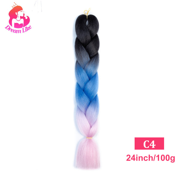 Qp hairDream Like Pre Stretched Long Braiding Hair Extensions Synthetic Crochet Hair High Tempreture Fiber Jumbo Hair Braids For Women