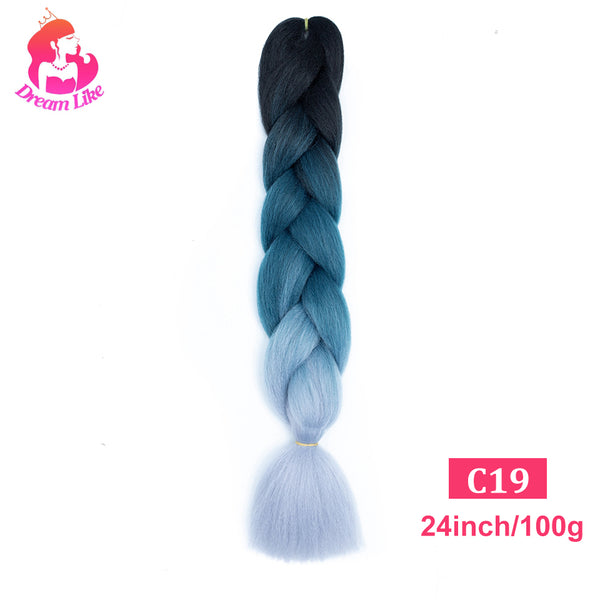 Qp hairDream Like Pre Stretched Long Braiding Hair Extensions Synthetic Crochet Hair High Tempreture Fiber Jumbo Hair Braids For Women