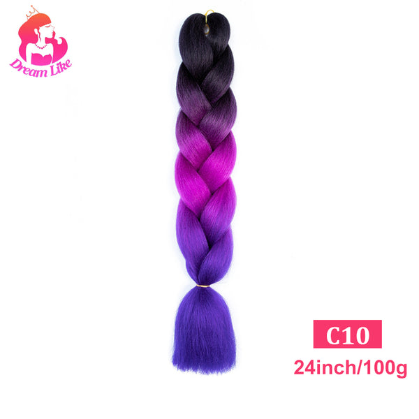 Qp hairDream Like Pre Stretched Long Braiding Hair Extensions Synthetic Crochet Hair High Tempreture Fiber Jumbo Hair Braids For Women