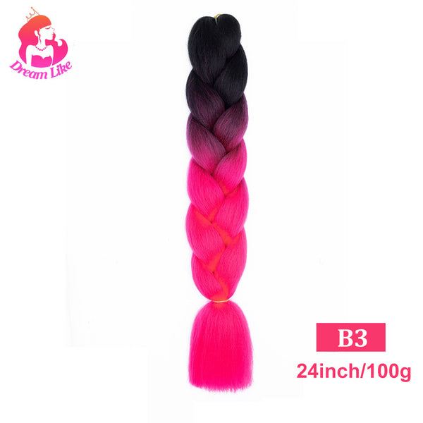 Qp hairDream Like Pre Stretched Long Braiding Hair Extensions Synthetic Crochet Hair High Tempreture Fiber Jumbo Hair Braids For Women