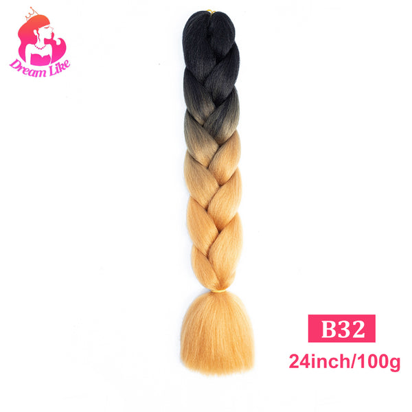 Qp hairDream Like Pre Stretched Long Braiding Hair Extensions Synthetic Crochet Hair High Tempreture Fiber Jumbo Hair Braids For Women