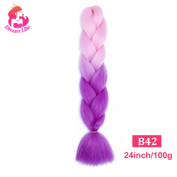 Qp hairDream Like Pre Stretched Long Braiding Hair Extensions Synthetic Crochet Hair High Tempreture Fiber Jumbo Hair Braids For Women