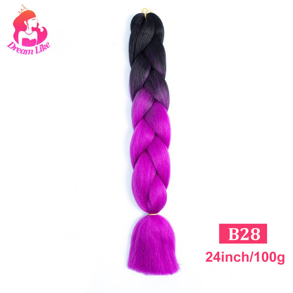 Qp hairDream Like Pre Stretched Long Braiding Hair Extensions Synthetic Crochet Hair High Tempreture Fiber Jumbo Hair Braids For Women