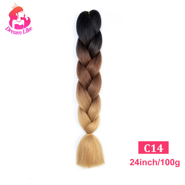 Qp hairDream Like Pre Stretched Long Braiding Hair Extensions Synthetic Crochet Hair High Tempreture Fiber Jumbo Hair Braids For Women