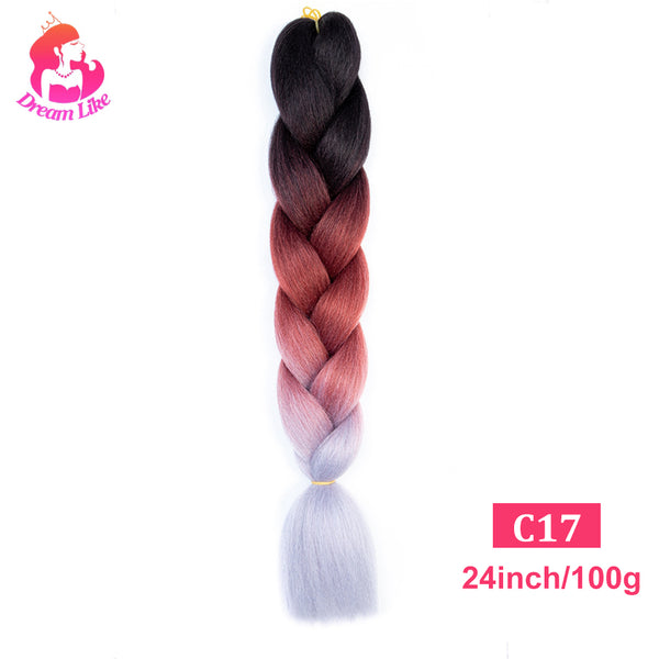 Qp hairDream Like Pre Stretched Long Braiding Hair Extensions Synthetic Crochet Hair High Tempreture Fiber Jumbo Hair Braids For Women