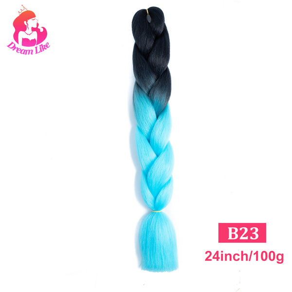 Qp hairDream Like Pre Stretched Long Braiding Hair Extensions Synthetic Crochet Hair High Tempreture Fiber Jumbo Hair Braids For Women