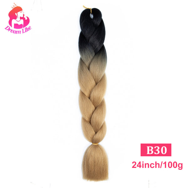 Qp hairDream Like Pre Stretched Long Braiding Hair Extensions Synthetic Crochet Hair High Tempreture Fiber Jumbo Hair Braids For Women