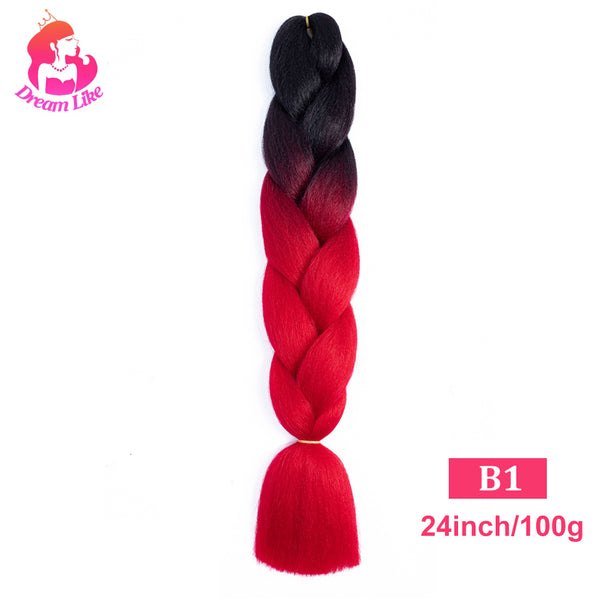 Qp hairDream Like Pre Stretched Long Braiding Hair Extensions Synthetic Crochet Hair High Tempreture Fiber Jumbo Hair Braids For Women