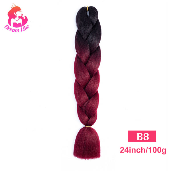 Qp hairDream Like Pre Stretched Long Braiding Hair Extensions Synthetic Crochet Hair High Tempreture Fiber Jumbo Hair Braids For Women