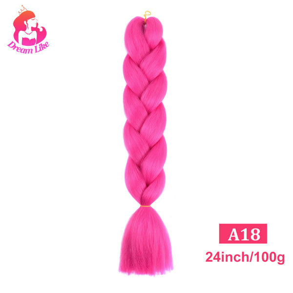 Qp hairDream Like Pre Stretched Long Braiding Hair Extensions Synthetic Crochet Hair High Tempreture Fiber Jumbo Hair Braids For Women