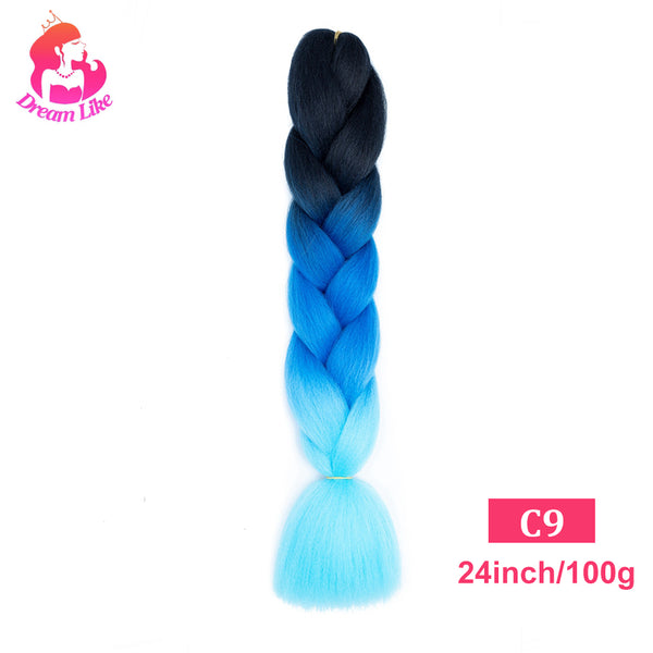 Qp hairDream Like Pre Stretched Long Braiding Hair Extensions Synthetic Crochet Hair High Tempreture Fiber Jumbo Hair Braids For Women