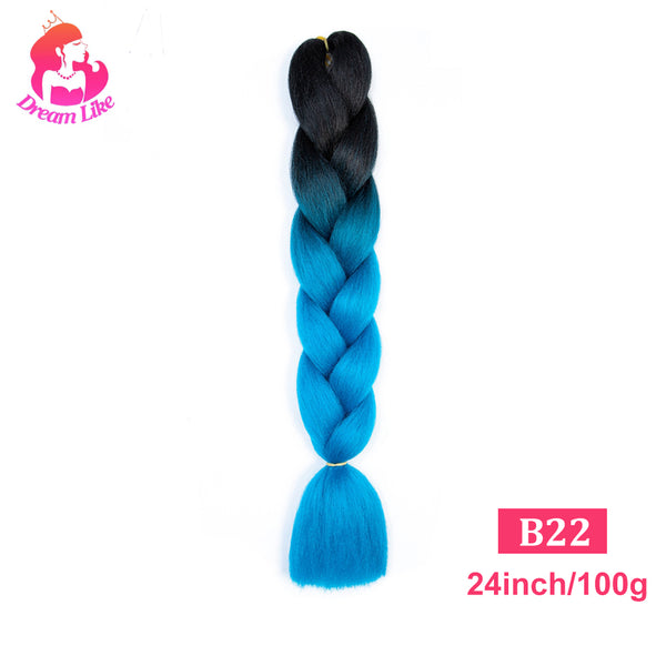 Qp hairDream Like Pre Stretched Long Braiding Hair Extensions Synthetic Crochet Hair High Tempreture Fiber Jumbo Hair Braids For Women