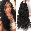 Qp hairFaux Locs Curly Synthetic 18 inch Crochet Braid Hair Extensions 24 Strands/pack Braids Ombre Braiding Hair Afro Black Braids