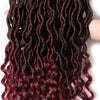 Qp hairFaux Locs Curly Synthetic 18 inch Crochet Braid Hair Extensions 24 Strands/pack Braids Ombre Braiding Hair Afro Black Braids