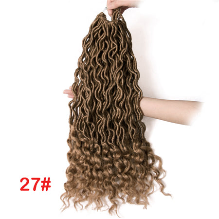 Qp hairFaux Locs Synthetic 18 inch Crochet braid Hair Extensions 24 strands/pack Braids Ombre Braiding Hair Synthetic Afro brown Braids