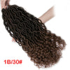 Qp hairFaux Locs Synthetic 18 inch Crochet braid Hair Extensions 24 strands/pack Braids Ombre Braiding Hair Synthetic Afro brown Braids