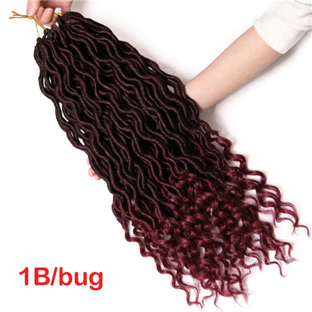 Qp hairFaux Locs Synthetic 18 inch Crochet braid Hair Extensions 24 strands/pack Braids Ombre Braiding Hair Synthetic Afro brown Braids