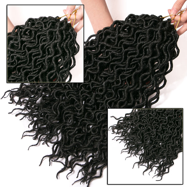 Qp hairFaux Locs curly Hair Synthetic 16 inch Crochet Braid hair 75g/pcs,24 Strands/piece Braiding Hair extensions Black Blonde