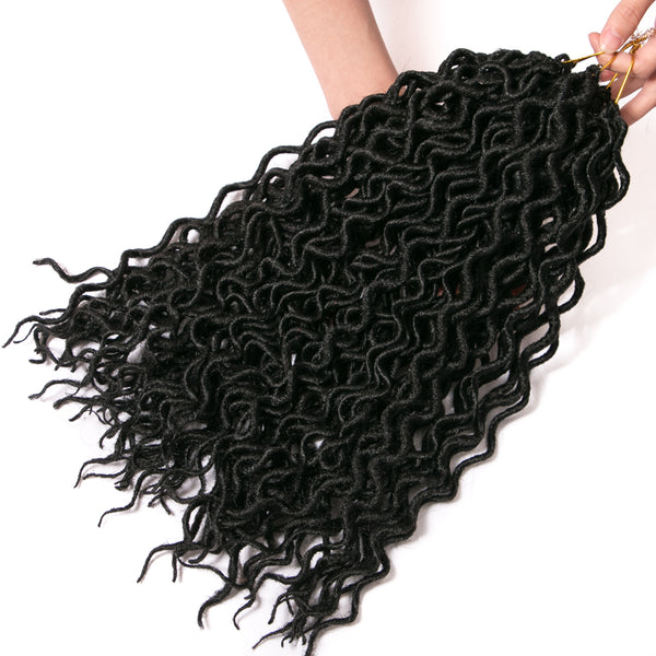 Qp hairFaux Locs curly Hair Synthetic 16 inch Crochet Braid hair 75g/pcs,24 Strands/piece Braiding Hair extensions Black Blonde