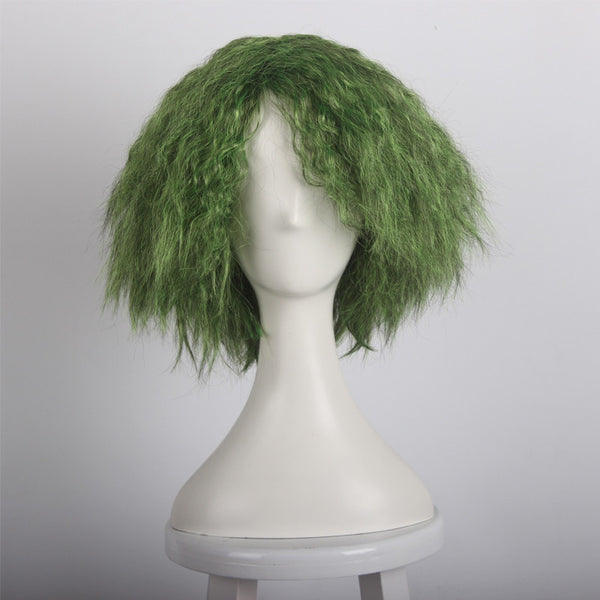 Joker Wig The Dark Knight Joker Cosplay Short Grass Green Fluffy Curly Hair