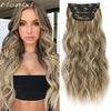 Qp hairMONIXI Long Blonde Wavy 4PCS Thick Hairpieces Clip in Synthetic Hair Extensions  Natural Hair Extensions 20 Inch for Women