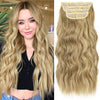 Qp hairMONIXI Long Blonde Wavy 4PCS Thick Hairpieces Clip in Synthetic Hair Extensions  Natural Hair Extensions 20 Inch for Women