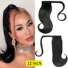 Qp hairMONIXI Long Straight Synthetic Ponytail Natural Black Ponytail Extension Claw Clip In Hairpieces for Women