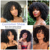 Qp hairMONIXI Synthetic Black Short Kinky Curly Wig with Bangs wigs for Women Dairy Short Hair Look Nature High Temperature